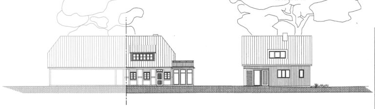 Bauzeichnung vom Elbschifferhaus und Neubau